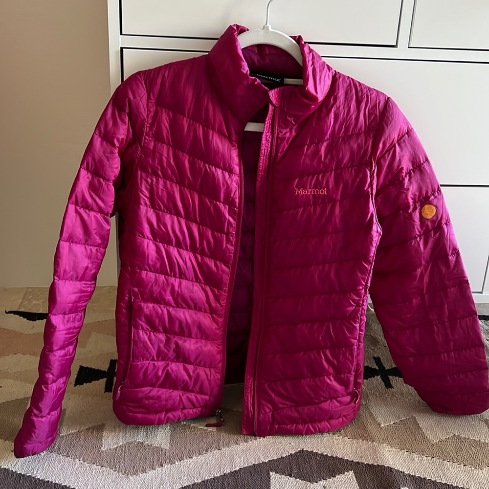 Fuchsia pink Marmot Down Jacket